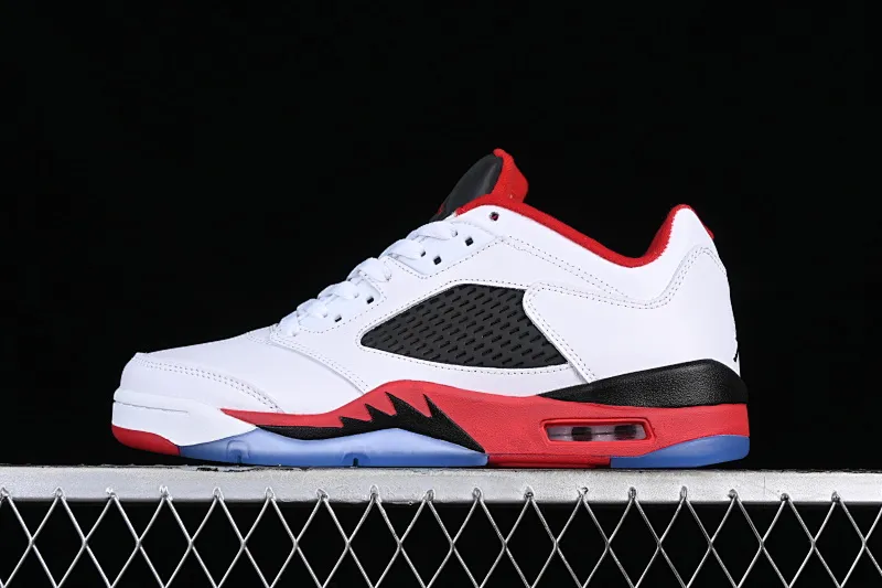 All categories Air Jordan Jordan series basketball shoes Air Jordan 5 Air Jordan 5 Low "Fire Red" AJ5 Joe 5 white and red low-top basketball shoes 819171-101